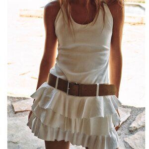 Zara Belted Ruffle Dress